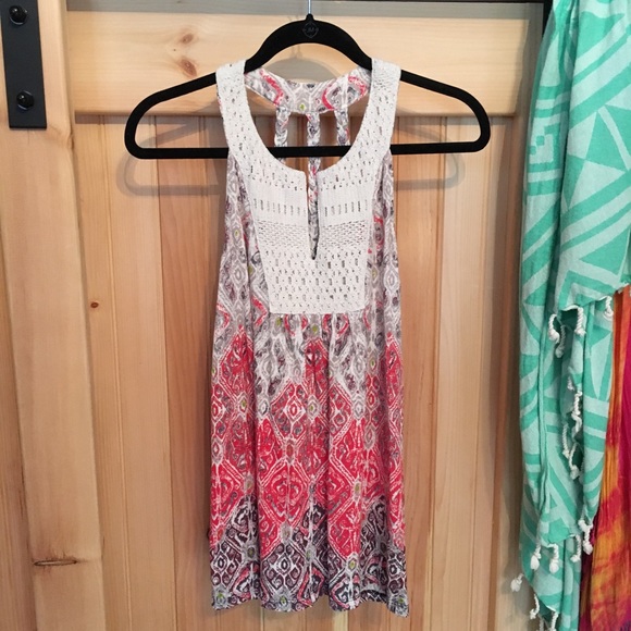 Lucky Brand Tops - ⭐️BOGO FREE! Crochet Boho Print Tank Top